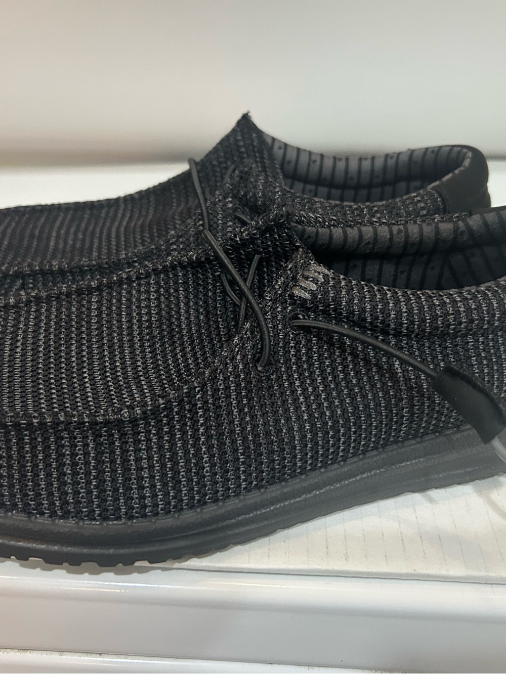 Hey DudeMen's Men’s Size 9 Black Knit Slip-On Casual Shoes